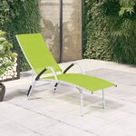 vidaXL Chaise longue Textilène et aluminium Vert