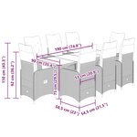 vidaXL Ensemble de bistro de jardin 9 Pièces coussins gris poly rotin