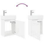 vidaXL Meuble de salle de bain avec robinet Blanc brillant