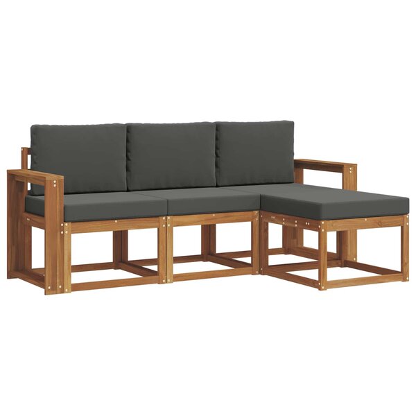 vidaXL Ensemble de canapés d'extérieur 4 pc Naturel et Anthracite