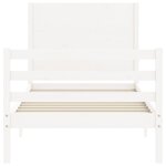 vidaXL Cadre de lit et tête de lit blanc 100x200 cm bois massif