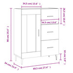 vidaXL Buffet gris béton 69 5x34x90 cm bois d'ingénierie