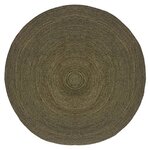 LABEL51 Tapis Jute Rond 150x150 cm XL Vert armée