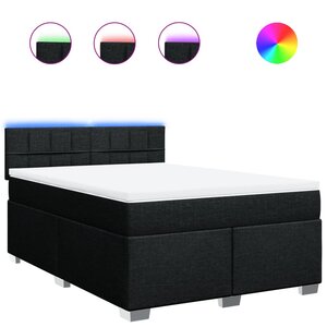 vidaXL Sommier à lattes de lit avec matelas Noir 160x200 cm Tissu