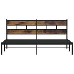 vidaXL Cadre de lit en métal sans matelas chêne fumé 183x213 cm