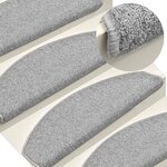 vidaXL Tapis d'escalier 30 pièces 65 x 24 x 4 cm Gris clair Demi-rond Grand