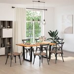 vidaXL Table à manger avec bord naturel 180x100x74cm bois massif chêne