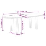 vidaXL Table à manger marron clair bois de chêne massif ovale