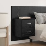 vidaXL Tête de lit avec armoire 3 Pièces Chêne noir Bois d'ingénierie