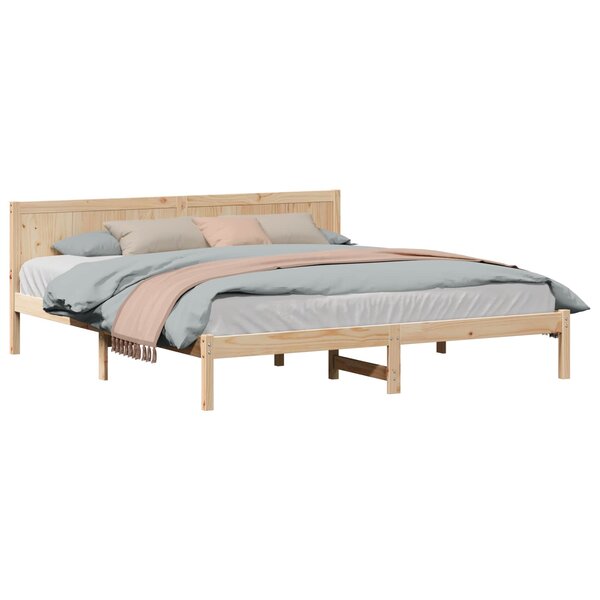 vidaXL Cadre de lit Marron 180 x 200 cm Bois de pin massif