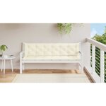 vidaXL Coussin de banc de jardin blanc crème tissu oxford