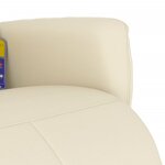 vidaXL Fauteuil inclinable de massage et repose-pieds crème similicuir