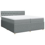 vidaXL Sommier à lattes de lit avec matelas Gris clair 200x200cm Tissu