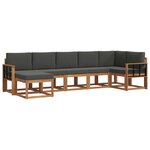 vidaXL Ensemble de canapés d'extérieur 7 pc Naturel et Anthracite