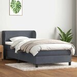 vidaXL Sommier à lattes de lit et matelas gris foncé 90x220 cm velours