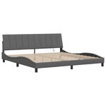 vidaXL Cadre de lit sans matelas Hanko gris foncé 200x200 cm tissu