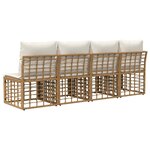 vidaXL Canapé de jardin 4 places avec accoudoir gauche 4 Pièces