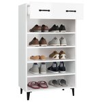 vidaXL Armoire à chaussures Blanc brillant 60x35x105cm Bois ingénierie