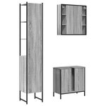 vidaXL Ensemble d'armoires de salle de bain 3 Pièces sonoma gris