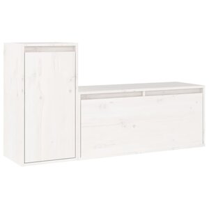 vidaXL Meubles TV 2 Pièces Blanc Bois massif de pin