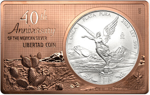 Monnaie en argent g 31.1 (1 oz) millésime 2022 bullion bar libertad 40