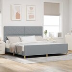 vidaXL Cadre de lit avec tête de lit Gris clair 200 x 200 cm tissu