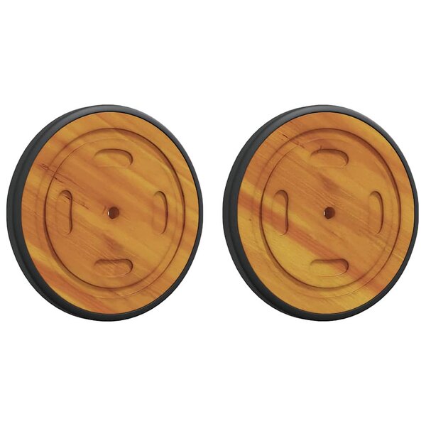 vidaXL Roues Espace avec roue 2 pc Marron 20.5 x 20.5 x 2 cm