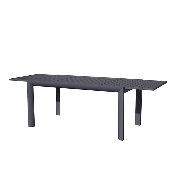 Table de jardin extensible cuba gris aluminium 160/240 x 90 x 75 cm