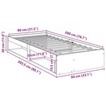 vidaXL Lit de jour sans matelas 80x200 cm bois de pin massif