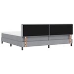 vidaXL Lit boxspring avec matelas Gris clair 200 x 200 cm tissu