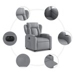 vidaXL Fauteuil inclinable électrique gris clair tissu