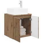 vidaXL Vanité de lavabo mural Chêne artisanal 53 x 35 x 63 cm