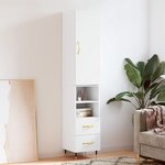 vidaXL Buffet haut Blanc 34 5x34x180 cm Bois d'ingénierie