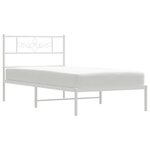 vidaXL Cadre de lit métal sans matelas et tête de lit blanc 107x203 cm