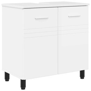 vidaXL Unité de vanité de salle de bain Blanc brillant 60 x 35 x 60 cm