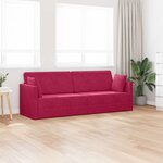 vidaXL Canapé-lit au sol Bordeaux 213 x 70 x 77 cm Velours