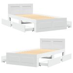 vidaXL Cadre de lit avec tête de lit sans matelas blanc 75x190 cm