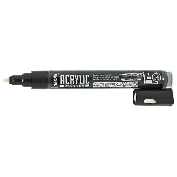 Marqueur acrylique pointe ogive 1 2mm vert foncé pébéo