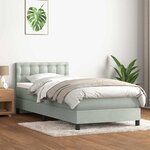 vidaXL Sommier à lattes de lit et matelas gris clair 100x210cm velours