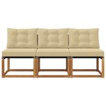 vidaXL 3 Pièce Canapé du milieu extérieur