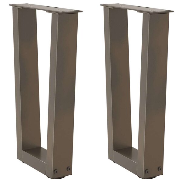 vidaXL Pieds de table basse en forme de V  2 pièces  acier naturel  28 x (42-43 3) cm