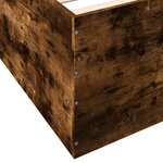 vidaXL Cadre de lit chêne fumé 135x190 cm bois d'ingénierie