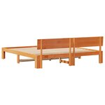 vidaXL Cadre de lit avec tête de lit marron ciré 200x200 cm en bois de pin massif