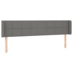 vidaXL Tête de lit avec oreilles Gris foncé 163x16x78/88 cm Tissu