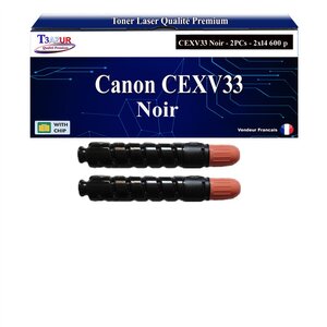 T3AZUR -2x Toners compatibles avec Canon IR2520  IR2525  IR2530  IR2535 remplace Canon CEXV33 (2785B002) - 14 600 pages