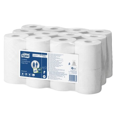 Advanced papier toilette en rouleaux standard sans tube, double épaisseur, gaufré, 400 feuilles - Blanc (paquet 24 rouleaux)