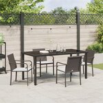 Ensemble de jardin 5 pièces avec coussins en polyrotin marron