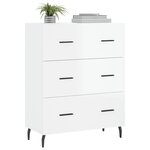 vidaXL Buffet Blanc brillant 69 5x34x90 cm Bois d'ingénierie