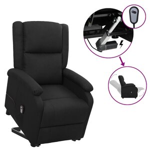 vidaXL Fauteuil Noir Tissu