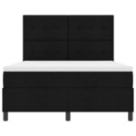 vidaXL Lit à ressorts avec matelas Noir 140 x 200 cm tissu